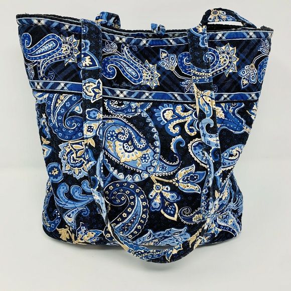 Vera Bradley Handbags - Vera Bradley Tote Windsor Navy Blue Retired Bag